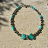 Navajo pearl bracelet with Kingman turquoise