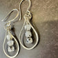 Rainbow Moonstone Dangle Earrings, Sterling Silver Earrings, Teardrop Earrings, Moonstone with Black Tourmaline, Moonstone Jewelry
