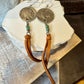 Indian head buffalo nickel earrings with deerskin leather and turquoise gemstone / leather earrings