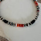 Navajo Pearl Gemstone Necklace, Onyx & Spiny Oyster, Sterling Silver Choker, Unique Gift, Authentic Native Necklace, Southwest Necklace