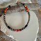 Navajo pearl bracelet with Onyx and Spiny Oyster/ sterling silver gemstone beaded bracelet