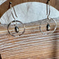 Navajo pearl teardrop earrings / dangle sterling silver desert pearl circle earrings