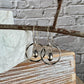 Navajo pearl teardrop earrings / dangle sterling silver desert pearl circle earrings