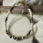 Navajo pearl, white turquoise gemstone bracelet / sterling silver beaded gemstone bracelet