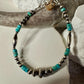 Navajo pearl and turquoise gemstone bracelet / sterling silver beaded gemstone bracelet