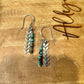 Navajo Pearls Turquoise Drop Earrings with Chevron Chain Dangle, Navajo Earrings, Turquoise Earrings, Turquoise Jewelry
