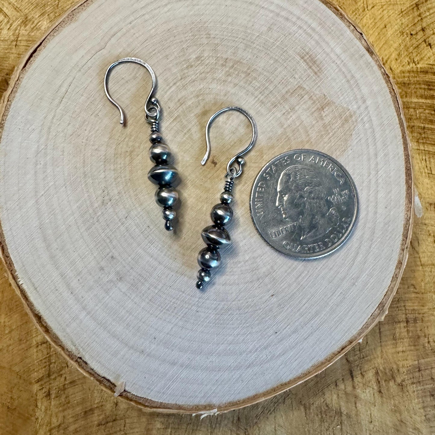 Navajo Pearl Dangle Earrings, Sterling Silver Drop Earrings, Navajo Pearl Earrings, Handmade Jewelry, Gift for Her