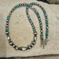 Turquoise and Navajo Pearl Necklace, Western Necklace, Sterling Silver Authentic Native Jewelry, Southwestern Necklace, Turquoise Jewelry
