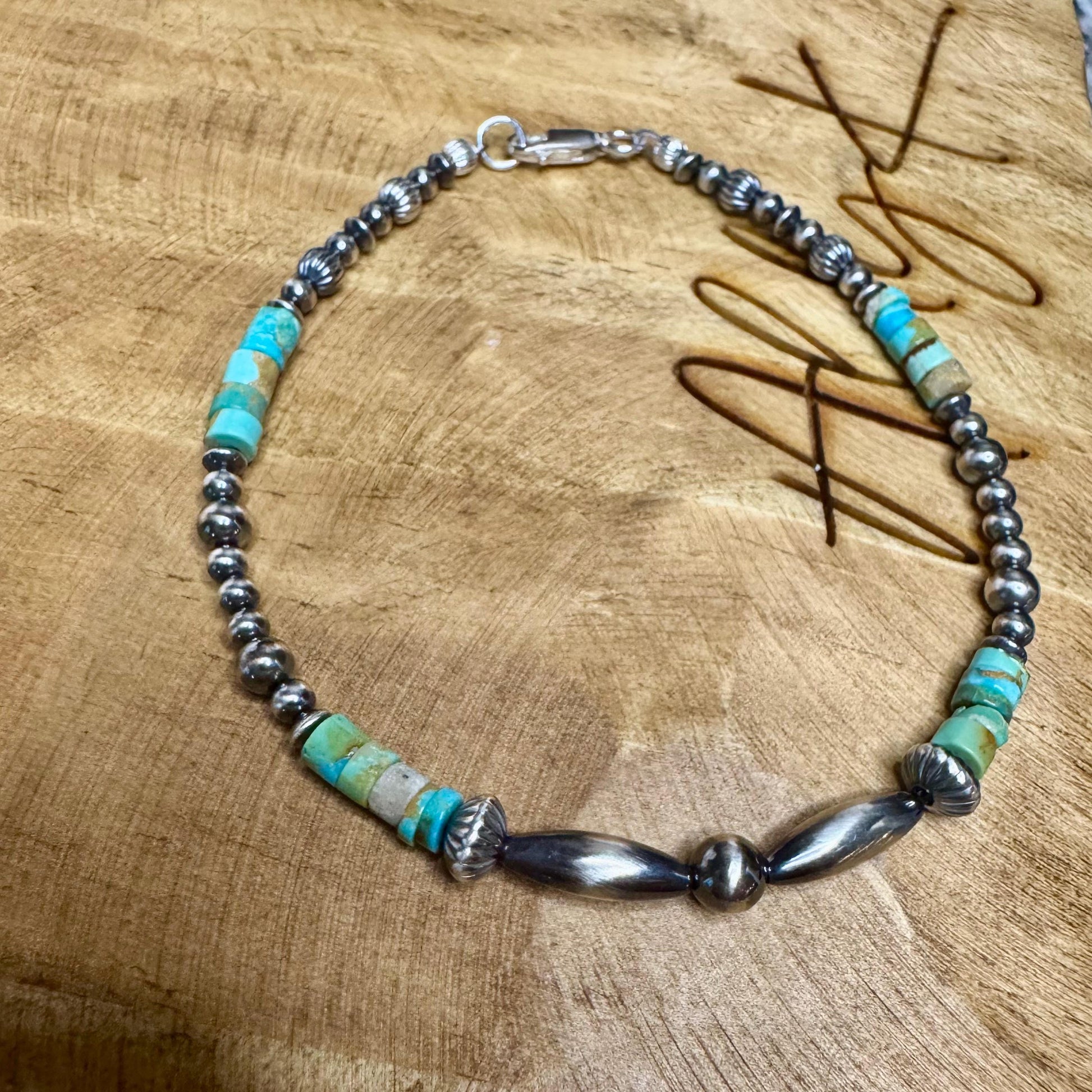 Navajo Pearl Turquoise Anklet, Sterling Silver Anklet, Boho Anklet, Southwest Jewelry, Summer Jewelry