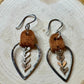 Chevron Chain Leather Earrings - Sterling Silver Boho Chic Accessories