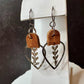 Chevron Chain Leather Earrings - Sterling Silver Boho Chic Accessories