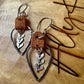 Chevron Chain Leather Earrings - Sterling Silver Boho Chic Accessories