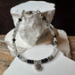 Rainbow Moonstone with Black Tourmaline and Onyx Evil Eye Anklet, Sterling Silver Beaded Gemstone Ankle Bracelet, Evil Eye Charm Anklet