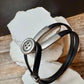Black Leather Wrap Bracelet with Silver Button Cuff – Coraline Inspired Accessory