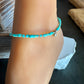 Turquoise Sterling Silver Ankle Bracelet, Heart Charm Ankle Bracelet, Sterling Ankle Jewelry, Gift for Her, Ankle Accessory, Gift Idea