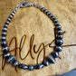 Navajo pearl bracelet / sterling silver beaded bracelet