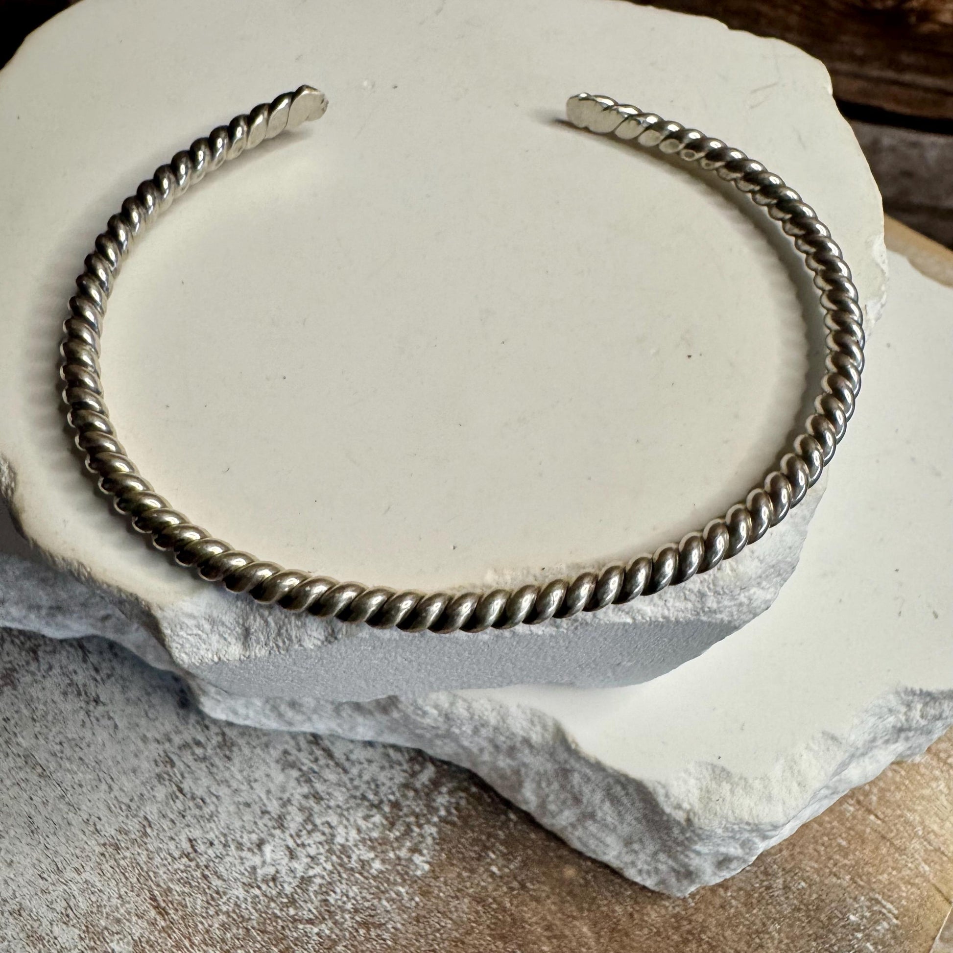 Twisted Wire Sterling Silver Cuff Bracelet, Rope Cuff, Silver Jewelry, Minimalist Bracelet, Gift for Her, Adjustable Cuff Bracelet