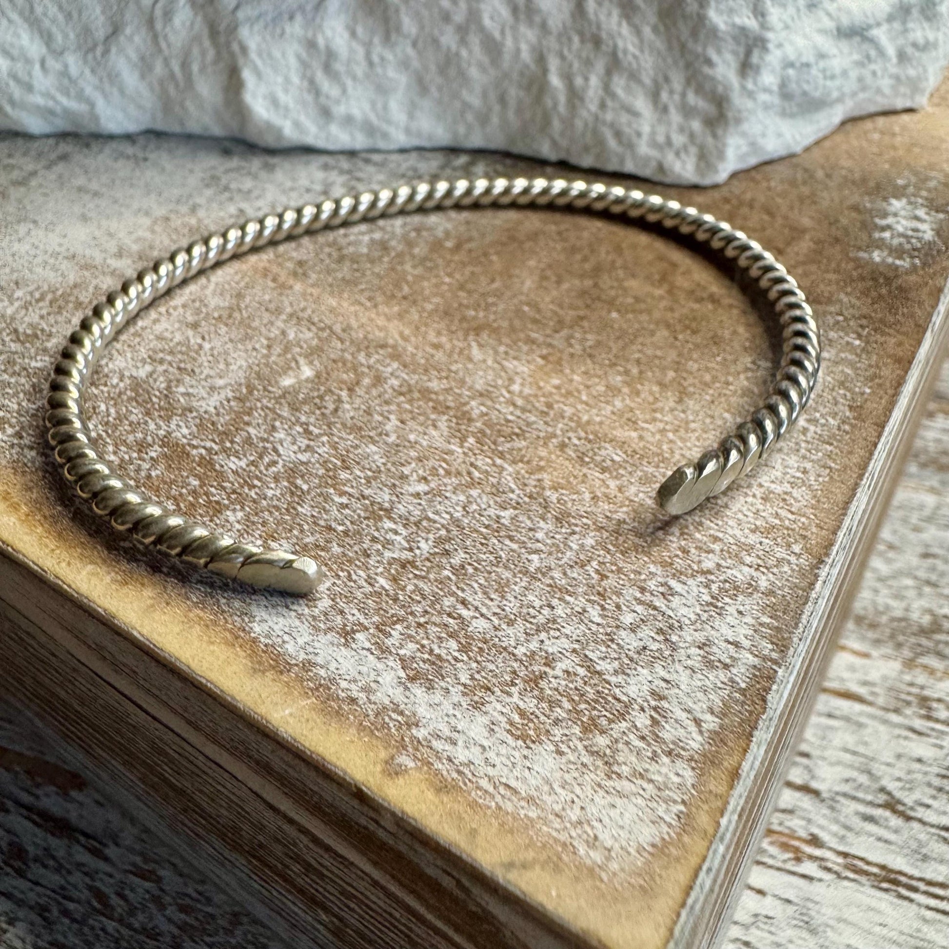 Twisted Wire Sterling Silver Cuff Bracelet, Rope Cuff, Silver Jewelry, Minimalist Bracelet, Gift for Her, Adjustable Cuff Bracelet