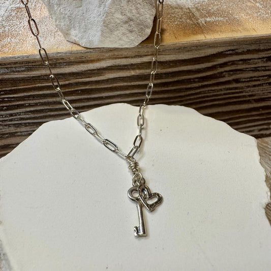 Charm Anklet Sterling Silver, Paperclip Chain Ankle Bracelet, Gemstone Ankle Jewelry, Women's Silver Anklet