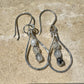 Rainbow Moonstone Dangle Earrings, Sterling Silver Earrings, Teardrop Earrings, Moonstone with Black Tourmaline, Moonstone Jewelry