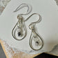 Rainbow Moonstone Dangle Earrings, Sterling Silver Earrings, Teardrop Earrings, Moonstone with Black Tourmaline, Moonstone Jewelry