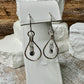 Rainbow Moonstone Dangle Earrings, Sterling Silver Earrings, Teardrop Earrings, Moonstone with Black Tourmaline, Moonstone Jewelry