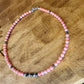 Angel Skin Pink Coral and Navajo Pearl Ankle Bracelet, Southwestern Pearl Anklet, Coral Anklet, Bohemian Foot Jewelry, Beach Anklet