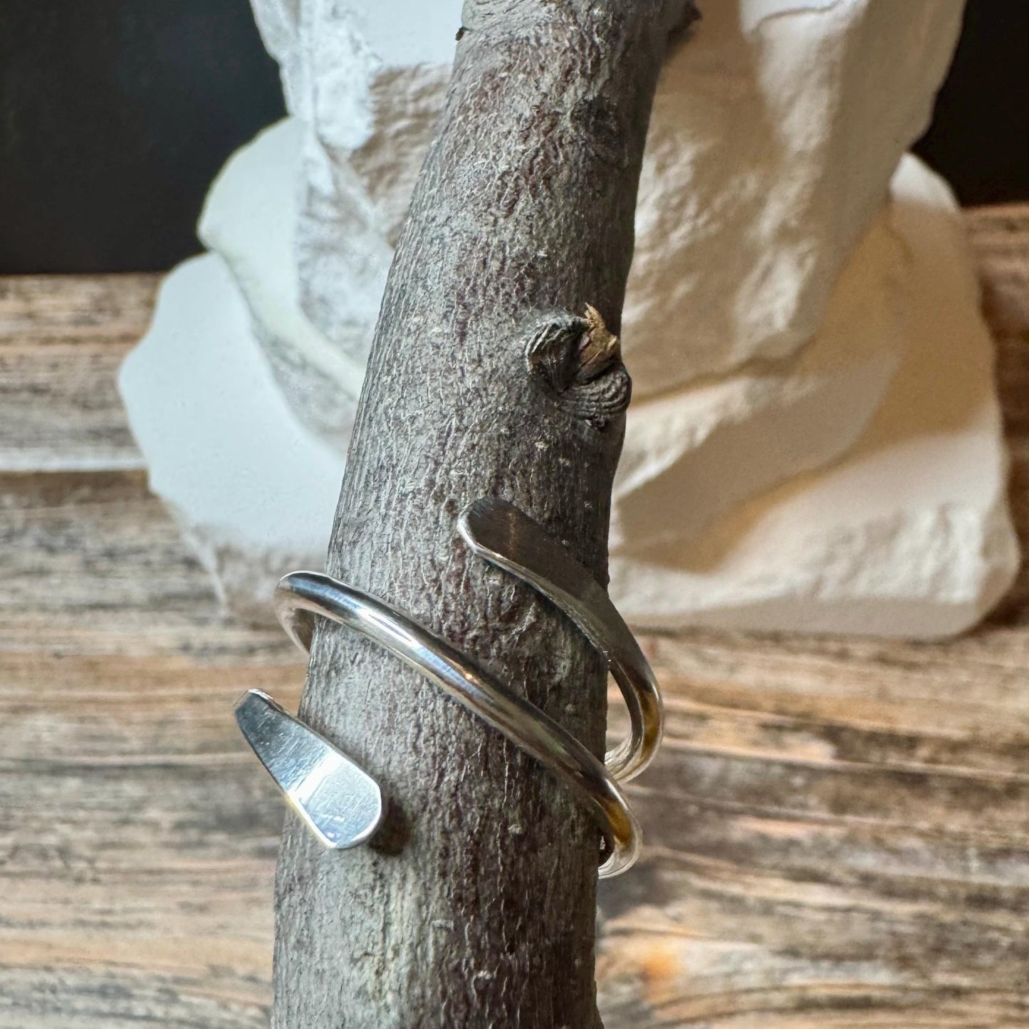 Sterling Silver Double Coil Ring: Handmade Thumb Ring