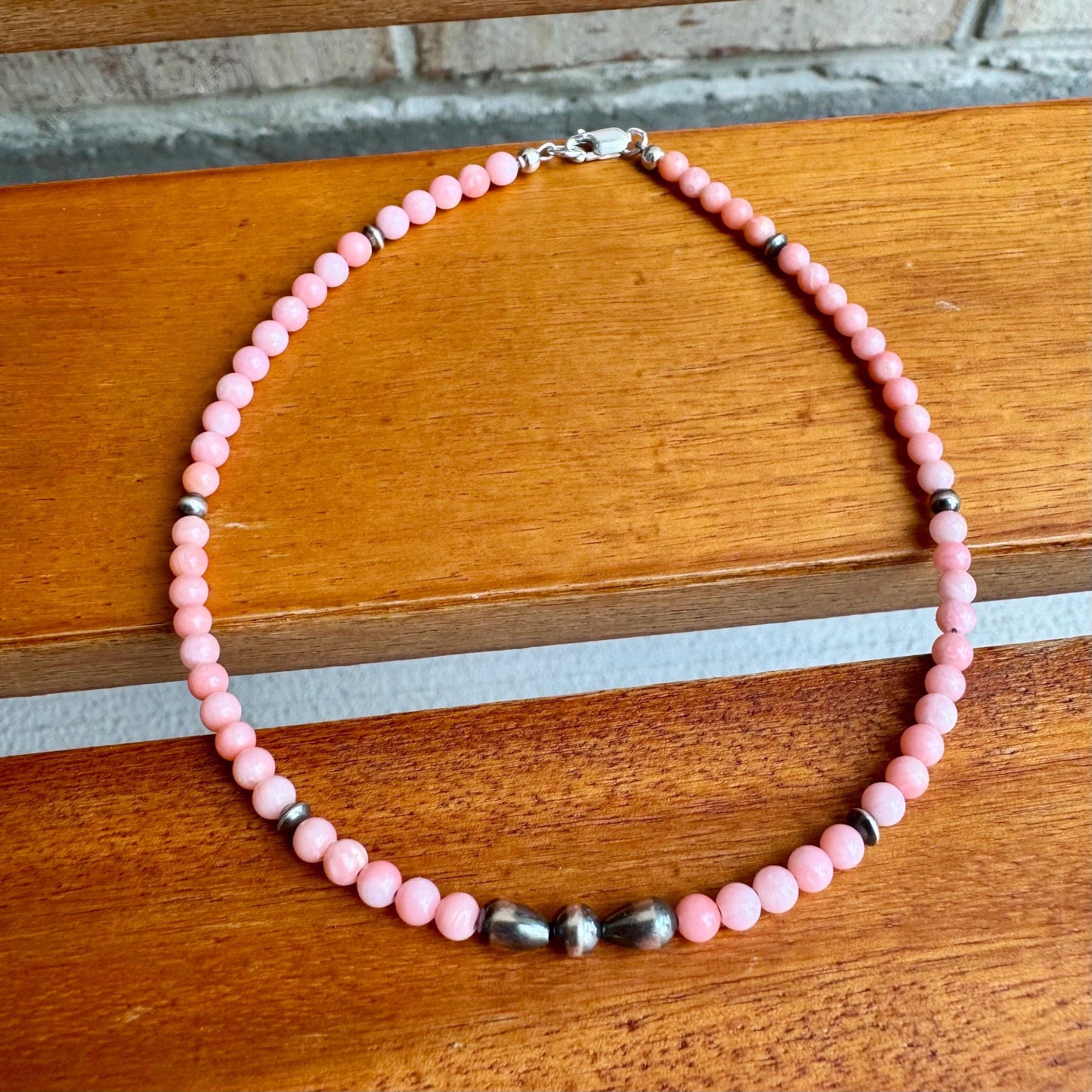 Angel Skin Pink Coral and Navajo Pearl Ankle Bracelet, Southwestern Pearl Anklet, Coral Anklet, Bohemian Foot Jewelry, Beach Anklet