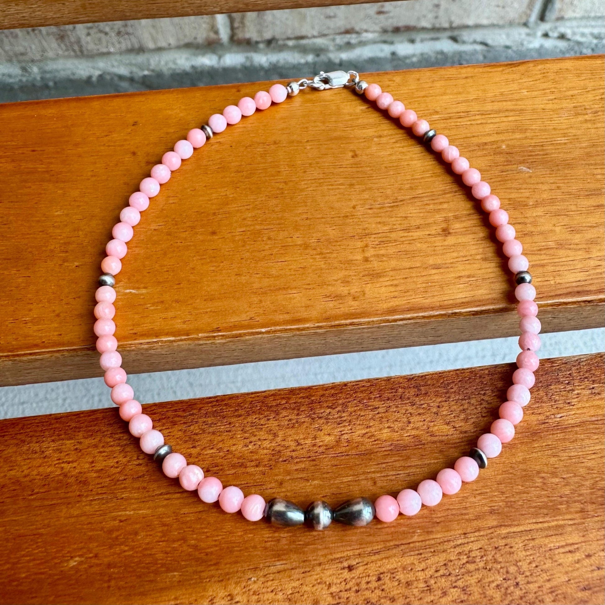 Angel Skin Pink Coral and Navajo Pearl Ankle Bracelet, Southwestern Pearl Anklet, Coral Anklet, Bohemian Foot Jewelry, Beach Anklet