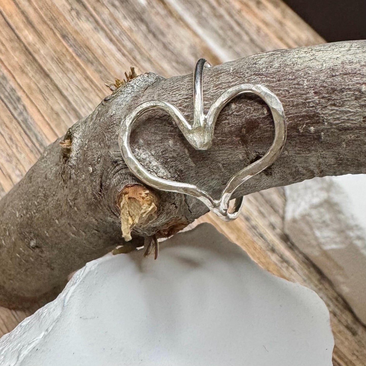 Sterling Silver Heart Ring, Thumb Ring, Sideways Heart Ring, Homemade Ring, Minimal Style, Statement Ring