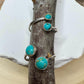 Sterling Silver Open Double Bezel Kingman Turquoise Gemstone Ring, Adjustable Accent Ring, Turquoise Jewelry, Gift for Her, 4mm or 6mm Bezel