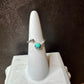 Sterling Silver Open Bezel Kingman Turquoise Gemstone Ring, Adjustable Accent Ring, Turquoise Jewelry, 4mm or 6mm Bezel with Ball End