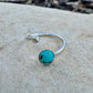 Sterling Silver Open Bezel Kingman Turquoise Gemstone Ring, Adjustable Accent Ring, Turquoise Jewelry, 4mm or 6mm Bezel with Ball End