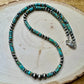 Turquoise & Navajo Pearl Necklace, Sterling Silver Gemstone Southwestern Style Necklace