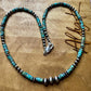 Turquoise & Navajo Pearl Necklace, Sterling Silver Gemstone Southwestern Style Necklace