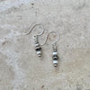 Navajo pearl dangle / drop earrings with white turquoise gemstone / turquoise earrrings