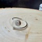 Sterling Silver Open Bezel Black Herkimer Diamond Gemstone Ring, Adjustable Accent Ring, Gemstone Jewelry, Gift for her, Elegant Accessory