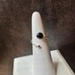 Sterling Silver Open Bezel Black Onyx Gemstone Ring, Handmade Adjustable Accent Ring, Turquoise Jewelry, 4mm or 6mm Option