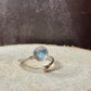 Sterling Silver Rainbow Moonstone Ring, Open Adjustable Ring, Ball End Accent, Gemstone Gift, Unique Gift