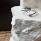 Sterling Silver Rainbow Moonstone Ring, Open Adjustable Ring, Ball End Accent, Gemstone Gift, Unique Gift