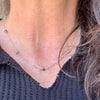 Sterling Silver Cable Chain with Turquoise Spacer Necklace, Turquoise Jewelry, Southwestern Style, Gift for Her, Unique Gemstone Necklace