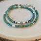 Turquoise Navajo Pearl Double Wrap Bracelet, Sterling Silver Bracelet, Southwest Jewelry, Western Jewelry, Layered Bracelet