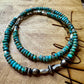 Turquoise Navajo Pearl Double Wrap Bracelet, Sterling Silver Bracelet, Southwest Jewelry, Western Jewelry, Layered Bracelet