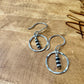 Navajo Pearl Drop Earrings, Sterling Silver Dangle, Circle Earrings, Silver Jewelry, Handmade Earrings, Dainty Earrings