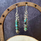 Navajo pearls with turquoise dangle drop earrings and chevron chain