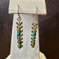 Navajo pearls with turquoise dangle drop earrings and chevron chain
