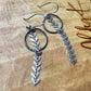 Chevron Chain Earrings, Sterling Silver Circle Accent Earrings
