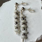 Navajo Pearls Earrings with White Turquoise, Dangle Sterling Silver Post Gemstone Earrings