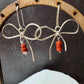 Sterling silver handmade bow earring with jasper, gemstone can be customized